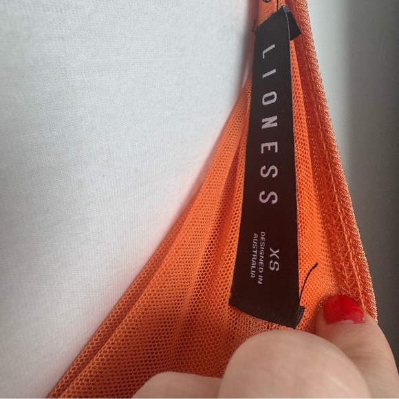 Lioness revolve Orange One-Shoulder Ruched Top XS - Picture 5 of 5